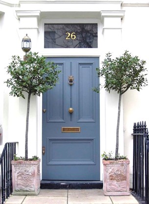 Live-in care. Blue front door.