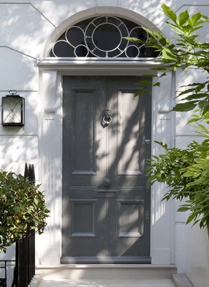 Respite care. Grey front door.